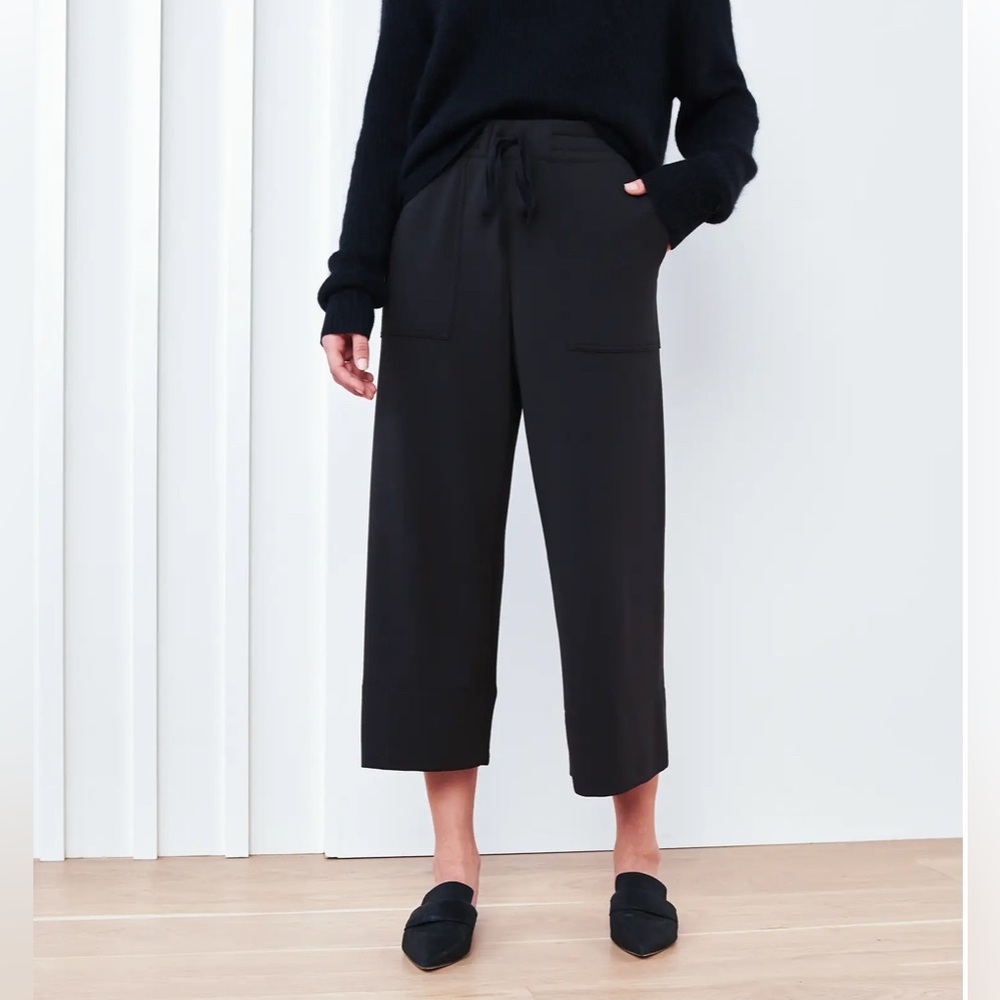 Quince SuperSoft Fleece Cropped Wide Leg Sweatpants